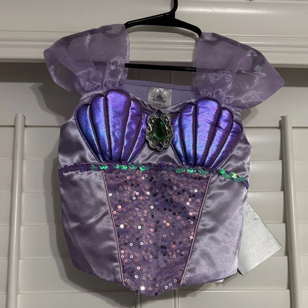 Disney Lavender Iridescent Mermaid Shell Costume Top
